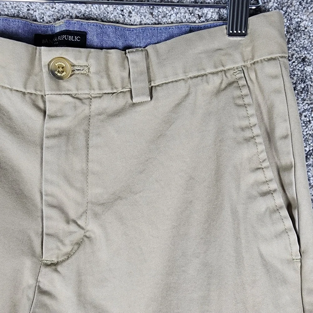 Banana Republic Aiden Chino Pants Mens 30x32 Tan Khaki Slim Fit Cotton Good
